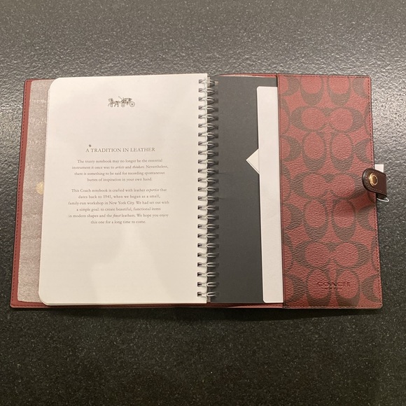 NWT COACH Signature Canvas Notebook and Pencil Case Bundle Oxblood Gold Hardware - Picture 6 of 14